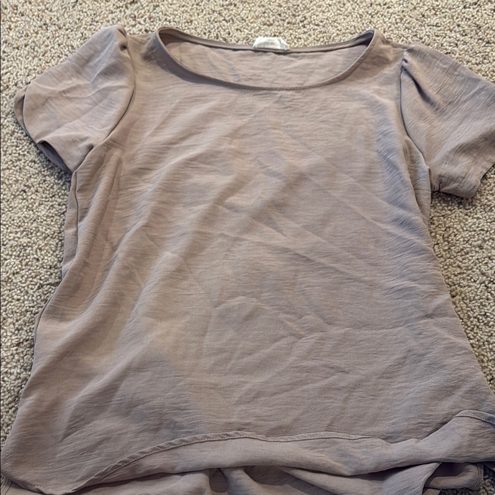Gray Fitted Short Sleeve T-Shirt